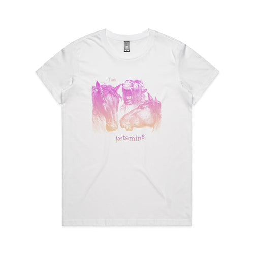 I Am Ketamine Tee by Lonely Kids Club. All clothing from our T-shirts to our shorts and hoodies are ethically made, and printed packed and shipped from Sydney.