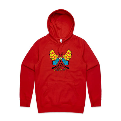 I Am The Gay Agenda Hoodie by Lonely Kids Club. All clothing from our T-shirts to our shorts and hoodies are ethically made, and printed packed and shipped from Sydney.