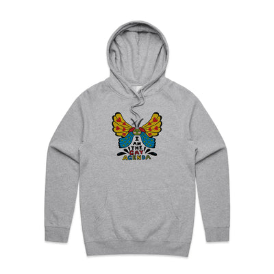 I Am The Gay Agenda Hoodie by Lonely Kids Club. All clothing from our T-shirts to our shorts and hoodies are ethically made, and printed packed and shipped from Sydney.
