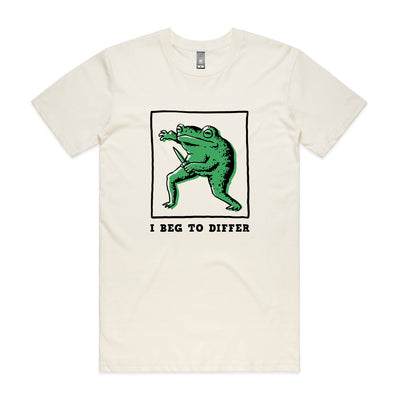 I Beg To Differ Tee by Lonely Kids Club. All clothing from our T-shirts to our shorts and hoodies are ethically made, and printed packed and shipped from Sydney.