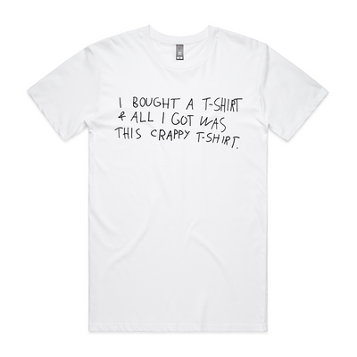 I Bought A T-Shirt Tee by Lonely Kids Club. All clothing from our T-shirts to our shorts and hoodies are ethically made, and printed packed and shipped from Sydney.