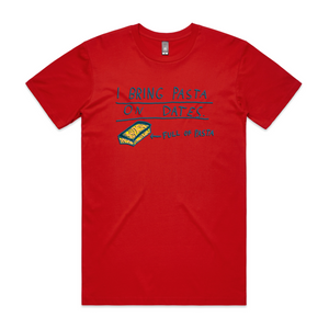 I Bring Pasta Tee by Lonely Kids Club. All clothing from our T-shirts to our shorts and hoodies are ethically made, and printed packed and shipped from Sydney.