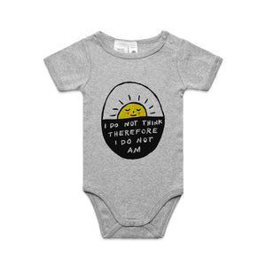 I Do Not Am Baby Onesie by Lonely Kids Club. All clothing from our T-shirts to our shorts and hoodies are ethically made, and printed packed and shipped from Sydney.
