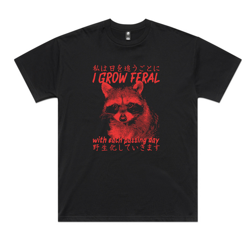 I Grow Feral Tee by Lonely Kids Club. All clothing from our T-shirts to our shorts and hoodies are ethically made, and printed packed and shipped from Sydney.