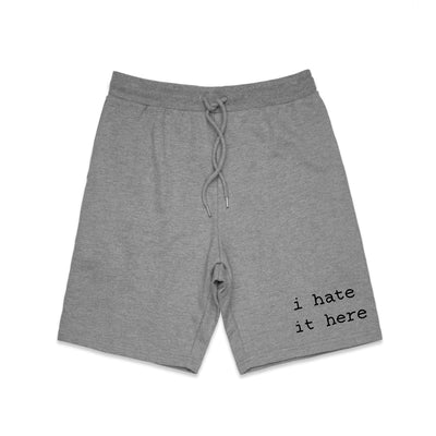I Hate It Here Shorts by Lonely Kids Club. All clothing from our T-shirts to our shorts and hoodies are ethically made, and printed packed and shipped from Sydney.