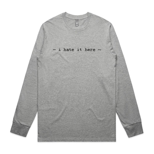 I Hate It Here Tee by Lonely Kids Club. All clothing from our T-shirts to our shorts and hoodies are ethically made, and printed packed and shipped from Sydney.