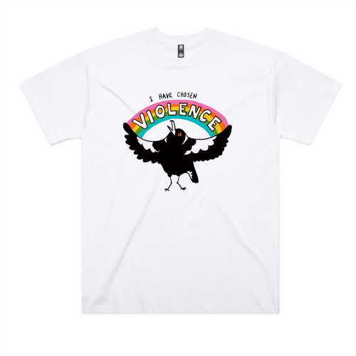 Chosen Violence Oversized Tee by Lonely Kids Club. All clothing from our T-shirts to our shorts and hoodies are ethically made, and printed packed and shipped from Sydney.