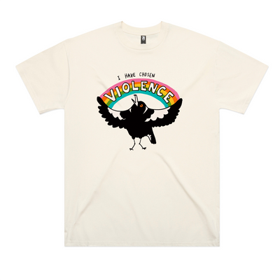Chosen Violence Oversized Tee by Lonely Kids Club. All clothing from our T-shirts to our shorts and hoodies are ethically made, and printed packed and shipped from Sydney.