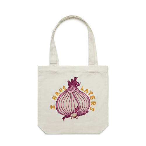 I Have Layers Tote by Lonely Kids Club. All clothing from our T-shirts to our shorts and hoodies are ethically made, and printed packed and shipped from Sydney.
