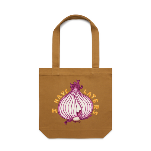 I Have Layers Tote by Lonely Kids Club. All clothing from our T-shirts to our shorts and hoodies are ethically made, and printed packed and shipped from Sydney.