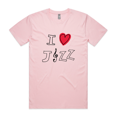 I Heart Jazz Tee by Lonely Kids Club. All clothing from our T-shirts to our shorts and hoodies are ethically made, and printed packed and shipped from Sydney.