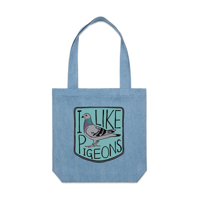 I Like Pigeons Tote by Lonely Kids Club. All clothing from our T-shirts to our shorts and hoodies are ethically made, and printed packed and shipped from Sydney.