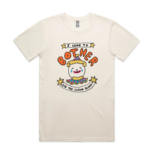 I Long To Bother Tee by Lonely Kids Club. All clothing from our T-shirts to our shorts and hoodies are ethically made, and printed packed and shipped from Sydney.