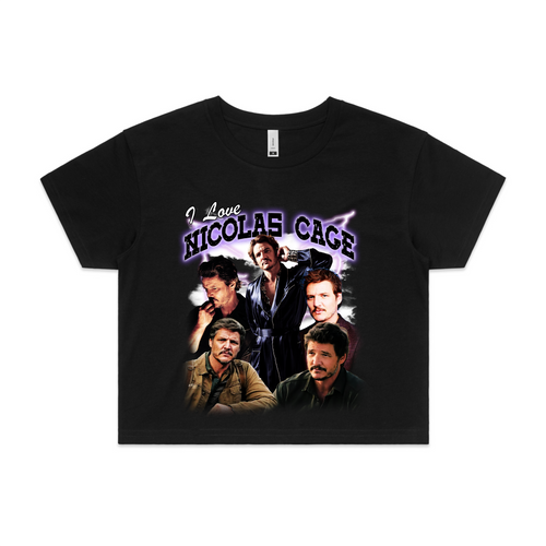 I Love Nicolas Cage Tee by Lonely Kids Club. All clothing from our T-shirts to our shorts and hoodies are ethically made, and printed packed and shipped from Sydney.