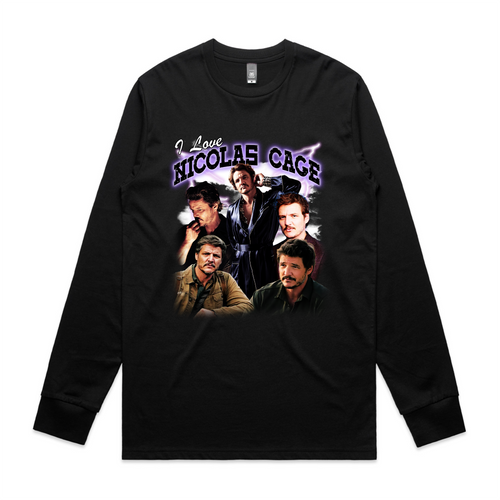 I Love Nicolas Cage Tee by Lonely Kids Club. All clothing from our T-shirts to our shorts and hoodies are ethically made, and printed packed and shipped from Sydney.