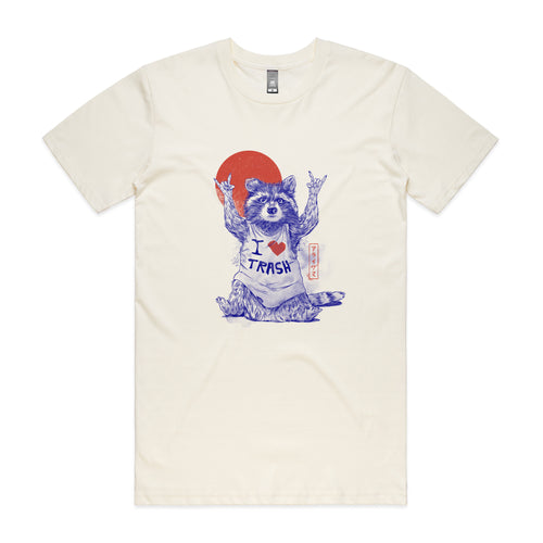 I Love Trash Tee by Lonely Kids Club. All clothing from our T-shirts to our shorts and hoodies are ethically made, and printed packed and shipped from Sydney.