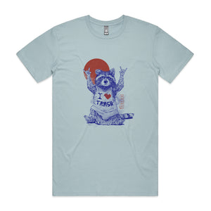 I Love Trash Tee by Lonely Kids Club. All clothing from our T-shirts to our shorts and hoodies are ethically made, and printed packed and shipped from Sydney.