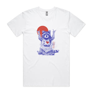 I Love Trash Tee by Lonely Kids Club. All clothing from our T-shirts to our shorts and hoodies are ethically made, and printed packed and shipped from Sydney.