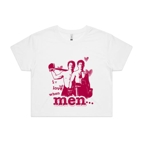 I Love When Men Tee by Lonely Kids Club. All clothing from our T-shirts to our shorts and hoodies are ethically made, and printed packed and shipped from Sydney.