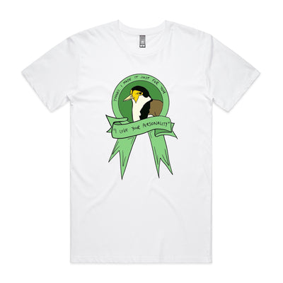 I Love Your Personality Tee by Lonely Kids Club. All clothing from our T-shirts to our shorts and hoodies are ethically made, and printed packed and shipped from Sydney.