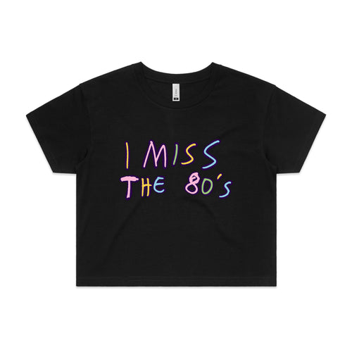 I Miss The 80s Tee by Lonely Kids Club. All clothing from our T-shirts to our shorts and hoodies are ethically made, and printed packed and shipped from Sydney.