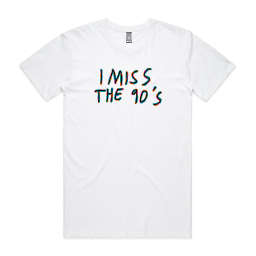 I Miss The 90s Tee by Lonely Kids Club. All clothing from our T-shirts to our shorts and hoodies are ethically made, and printed packed and shipped from Sydney.