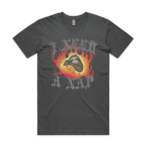I Need A Nap Tee by Lonely Kids Club. All clothing from our T-shirts to our shorts and hoodies are ethically made, and printed packed and shipped from Sydney.
