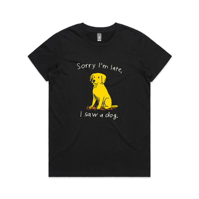 I Saw A Dog Tee by Lonely Kids Club. All clothing from our T-shirts to our shorts and hoodies are ethically made, and printed packed and shipped from Sydney.