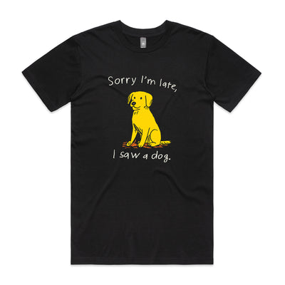 I Saw A Dog Tee by Lonely Kids Club. All clothing from our T-shirts to our shorts and hoodies are ethically made, and printed packed and shipped from Sydney.