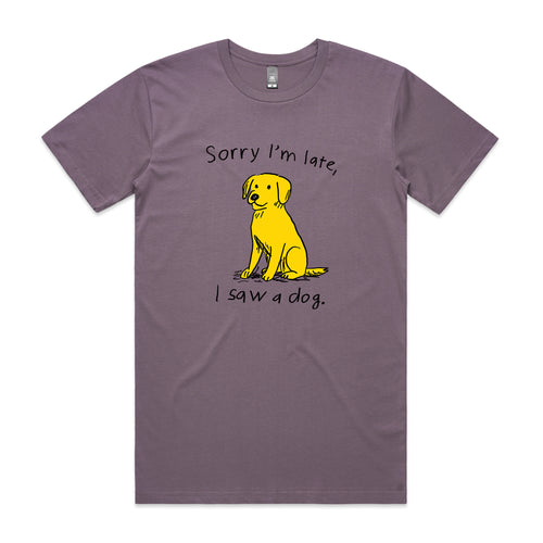 I Saw A Dog Tee by Lonely Kids Club. All clothing from our T-shirts to our shorts and hoodies are ethically made, and printed packed and shipped from Sydney.