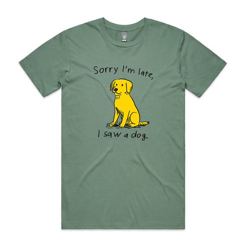 I Saw A Dog Tee by Lonely Kids Club. All clothing from our T-shirts to our shorts and hoodies are ethically made, and printed packed and shipped from Sydney.