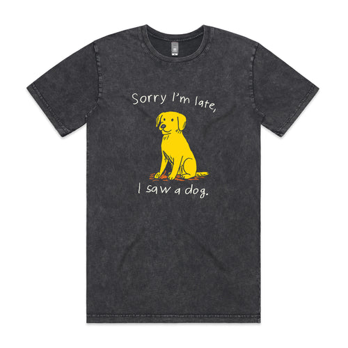 I Saw A Dog Tee by Lonely Kids Club. All clothing from our T-shirts to our shorts and hoodies are ethically made, and printed packed and shipped from Sydney.