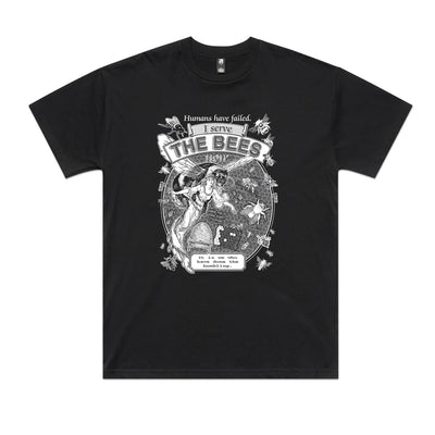 I Serve The Bees Oversized Tee by Lonely Kids Club. All clothing from our T-shirts to our shorts and hoodies are ethically made, and printed packed and shipped from Sydney.