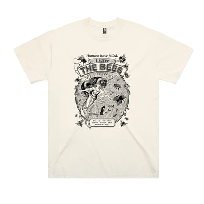 I Serve The Bees Oversized Tee by Lonely Kids Club. All clothing from our T-shirts to our shorts and hoodies are ethically made, and printed packed and shipped from Sydney.