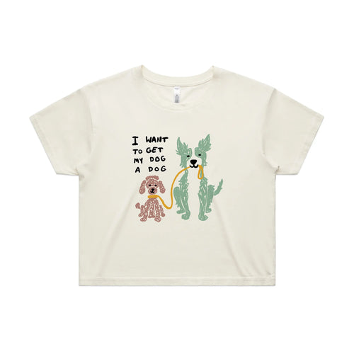 I Want To Get My Dog A Dog Tee by Lonely Kids Club. All clothing from our T-shirts to our shorts and hoodies are ethically made, and printed packed and shipped from Sydney.