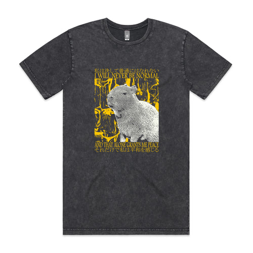 I Will Never Be Normal Tee by Lonely Kids Club. All clothing from our T-shirts to our shorts and hoodies are ethically made, and printed packed and shipped from Sydney.