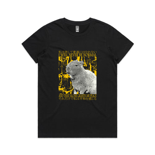 I Will Never Be Normal Tee by Lonely Kids Club. All clothing from our T-shirts to our shorts and hoodies are ethically made, and printed packed and shipped from Sydney.