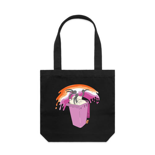 Ibis Pride Tote by Lonely Kids Club. All clothing from our T-shirts to our shorts and hoodies are ethically made, and printed packed and shipped from Sydney.