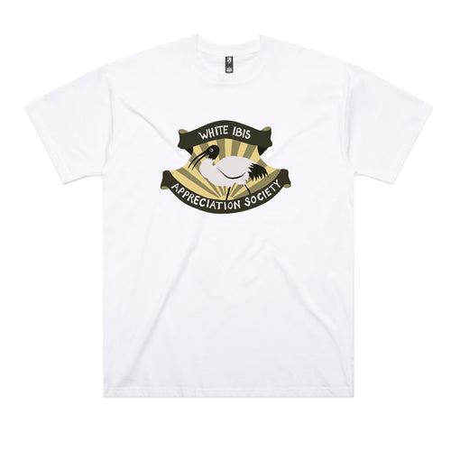 White Ibis Tee by Lonely Kids Club. All clothing from our T-shirts to our shorts and hoodies are ethically made, and printed packed and shipped from Sydney.
