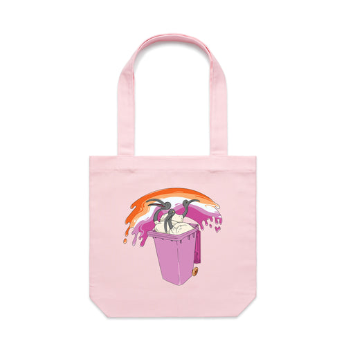 Ibis Pride Tote by Lonely Kids Club. All clothing from our T-shirts to our shorts and hoodies are ethically made, and printed packed and shipped from Sydney.