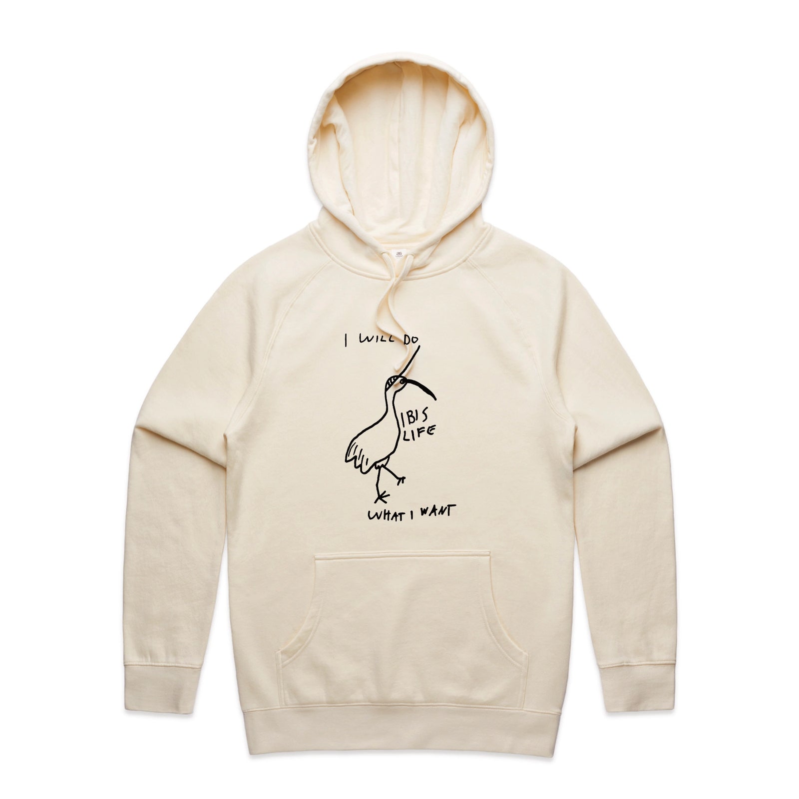Ecru regular hoodie with Do What I Want Ibis Life Hoodie graphic by Lonely Kids Club