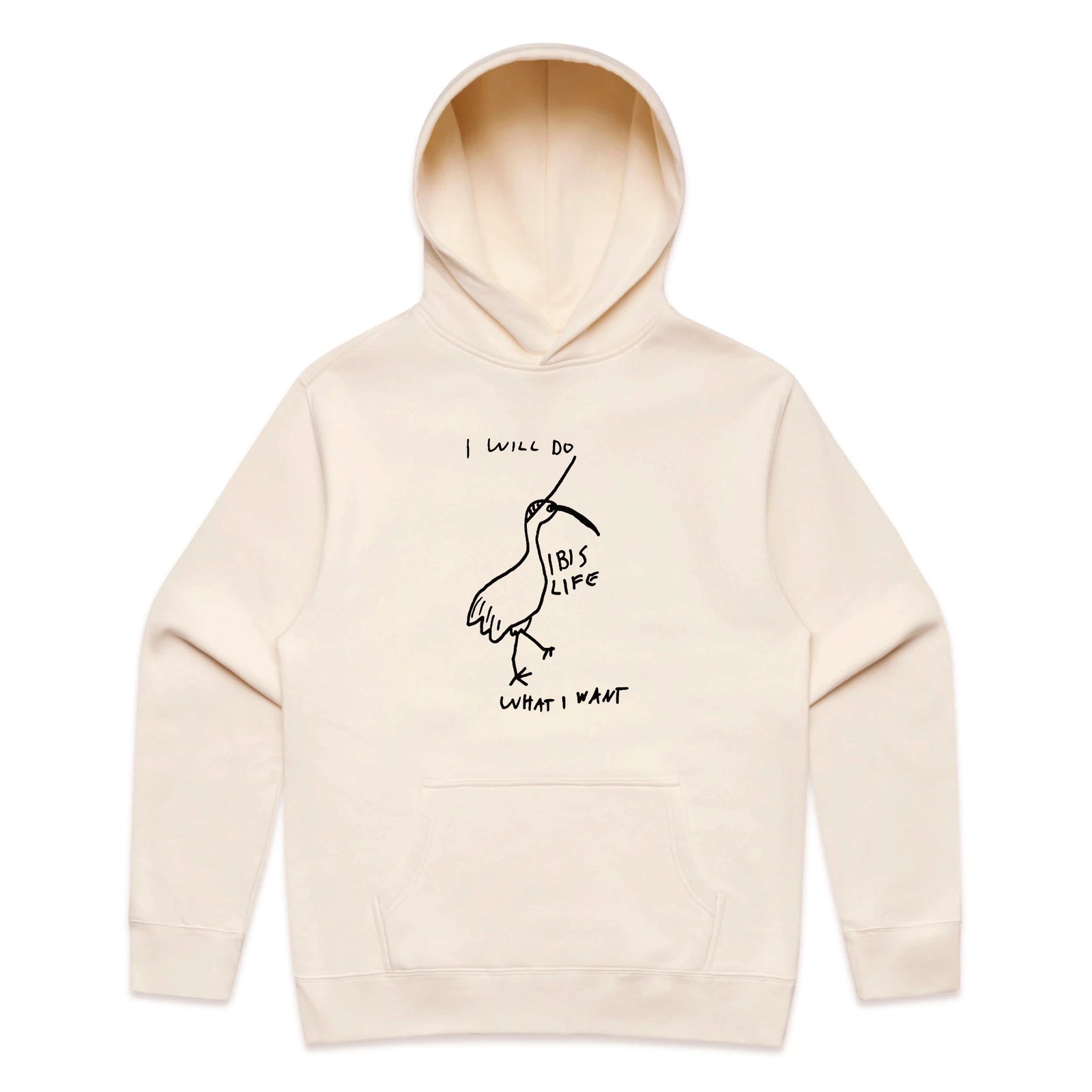 Ecru oversized hoodie with Do What I Want Ibis Life Hoodie graphic by Lonely Kids Club