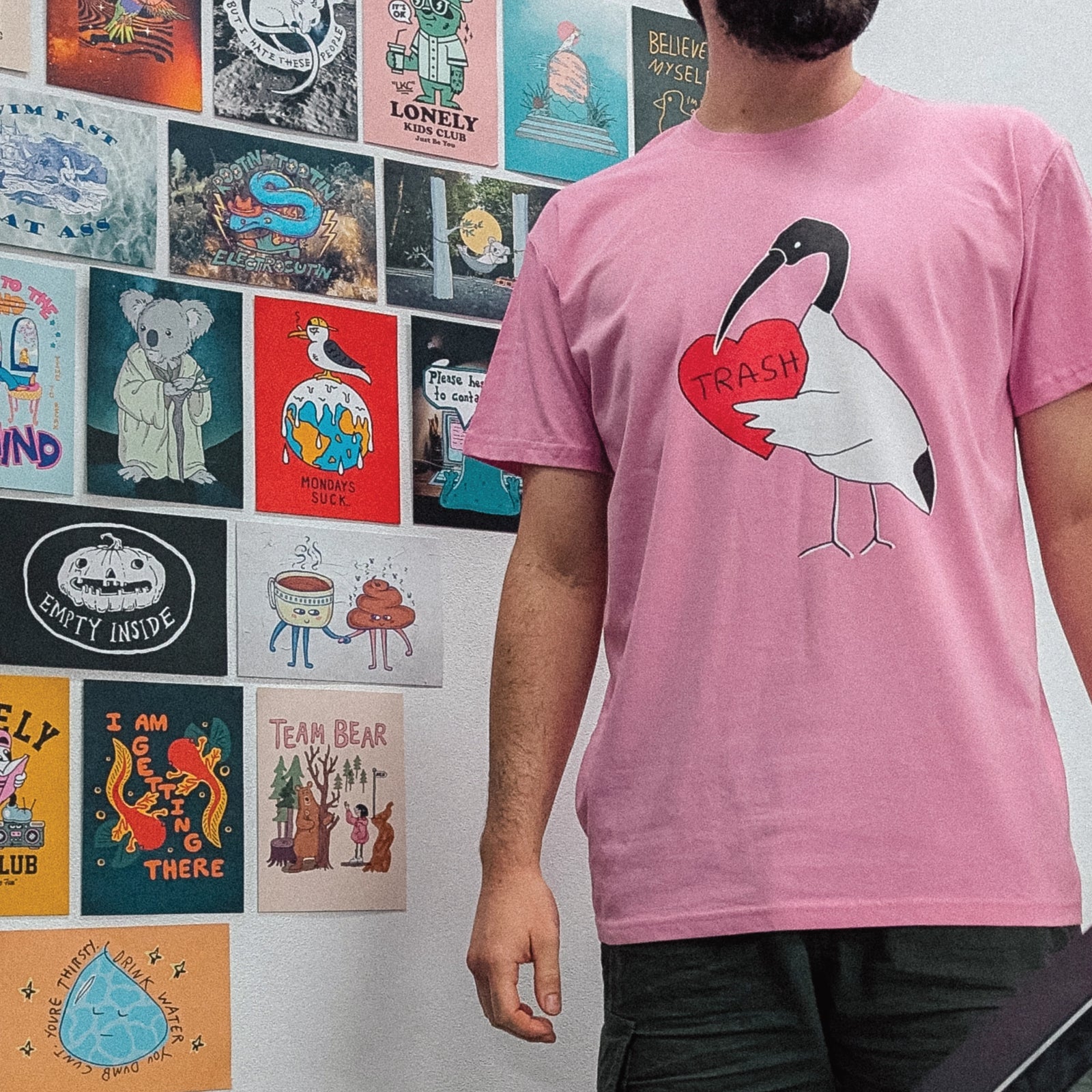 Ibis Heart Tee by Lonely Kids Club. All clothing from our T-shirts to our shorts and hoodies are ethically made, and printed packed and shipped from Sydney.