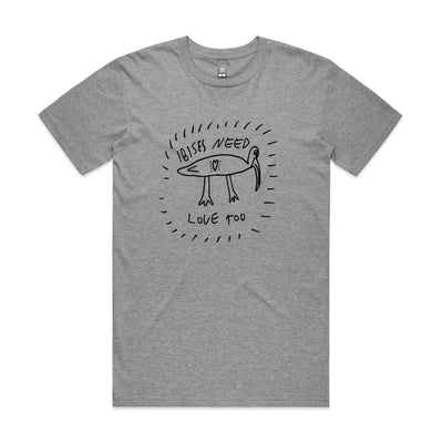 Ibises Need Love Too Tee by Lonely Kids Club. All clothing from our T-shirts to our shorts and hoodies are ethically made, and printed packed and shipped from Sydney.