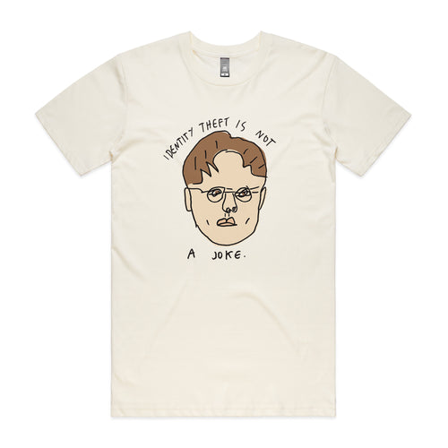 Identity Theft Tee by Lonely Kids Club. All clothing from our T-shirts to our shorts and hoodies are ethically made, and printed packed and shipped from Sydney.