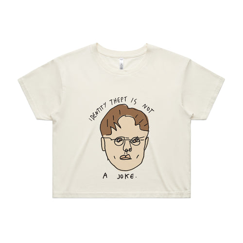 Identity Theft Tee by Lonely Kids Club. All clothing from our T-shirts to our shorts and hoodies are ethically made, and printed packed and shipped from Sydney.