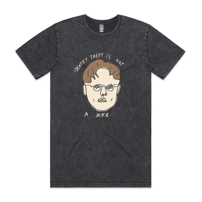 Identity Theft Tee by Lonely Kids Club. All clothing from our T-shirts to our shorts and hoodies are ethically made, and printed packed and shipped from Sydney.