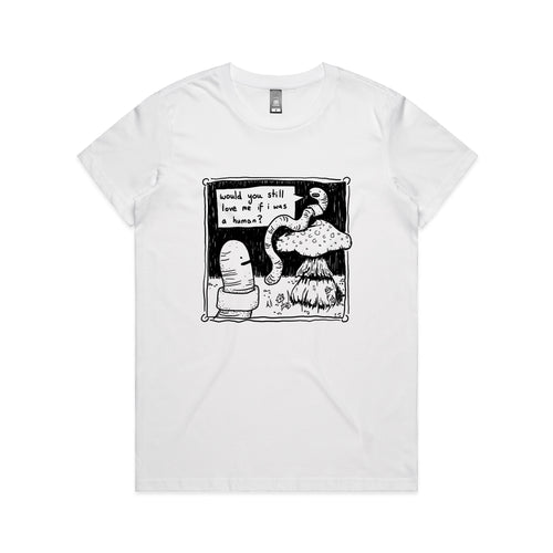 If I Was A Human Tee by Lonely Kids Club. All clothing from our T-shirts to our shorts and hoodies are ethically made, and printed packed and shipped from Sydney.