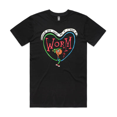 If I Was A Worm Tee by Lonely Kids Club. All clothing from our T-shirts to our shorts and hoodies are ethically made, and printed packed and shipped from Sydney.