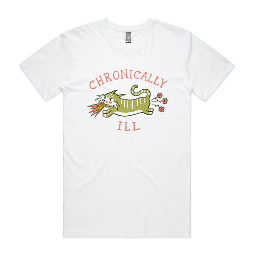 Chronically Ill Tee by Lonely Kids Club. All clothing from our T-shirts to our shorts and hoodies are ethically made, and printed packed and shipped from Sydney.